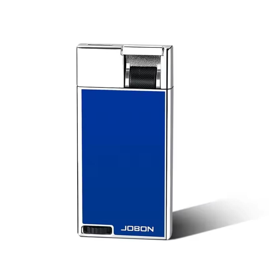 Jobon Slim 9mm Flat Flame Blue Cigarette Lighter Visible Gas Window Easy Ignit