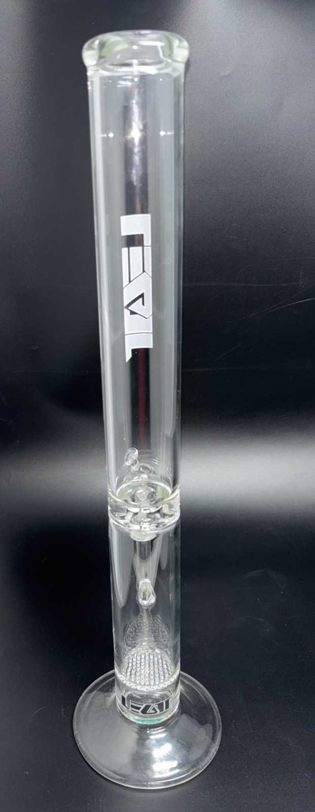 Vintage 19 In LEGIT Glass Waterpipe Bong Honeycomb Cylinder Bottom Style US MADE