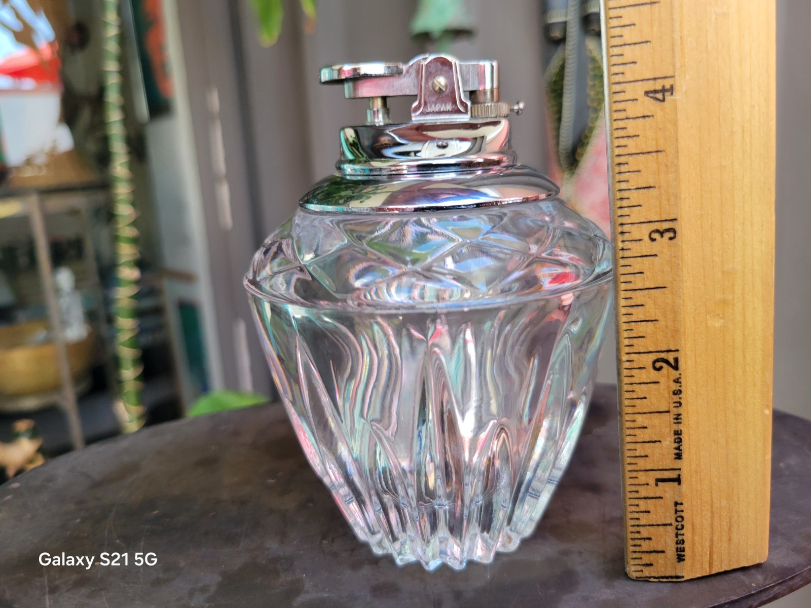 Princess House Lead Crystal 2 Piece Set Table Lighter-Round Ashtray West Germany