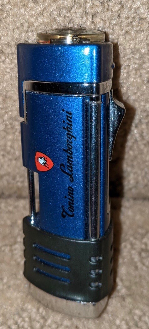 Tonino Lamborghini Blue Dual Flame Cigar Lighter in Original Box IOB