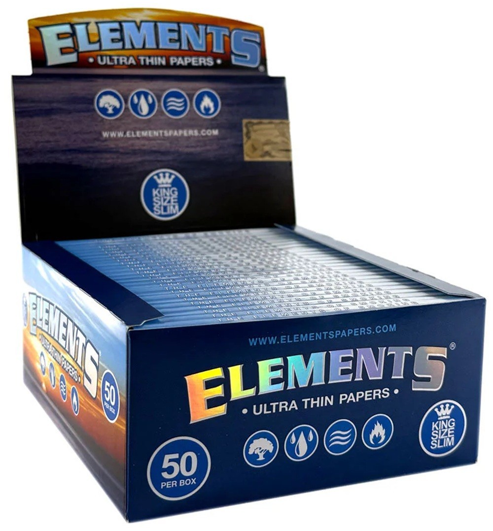 ELEMENTS KING SIZE SLIM ULTRA THIN ROLLING PAPER 50 BOOKLETS