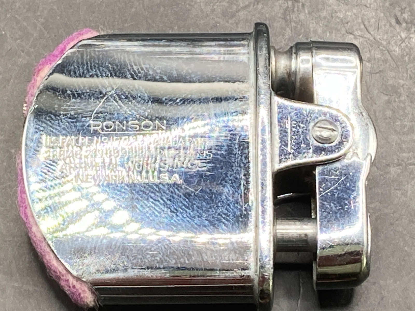 Vintage Ronson “Rondette” Pocket Lighter, Chrome and Black Enamel