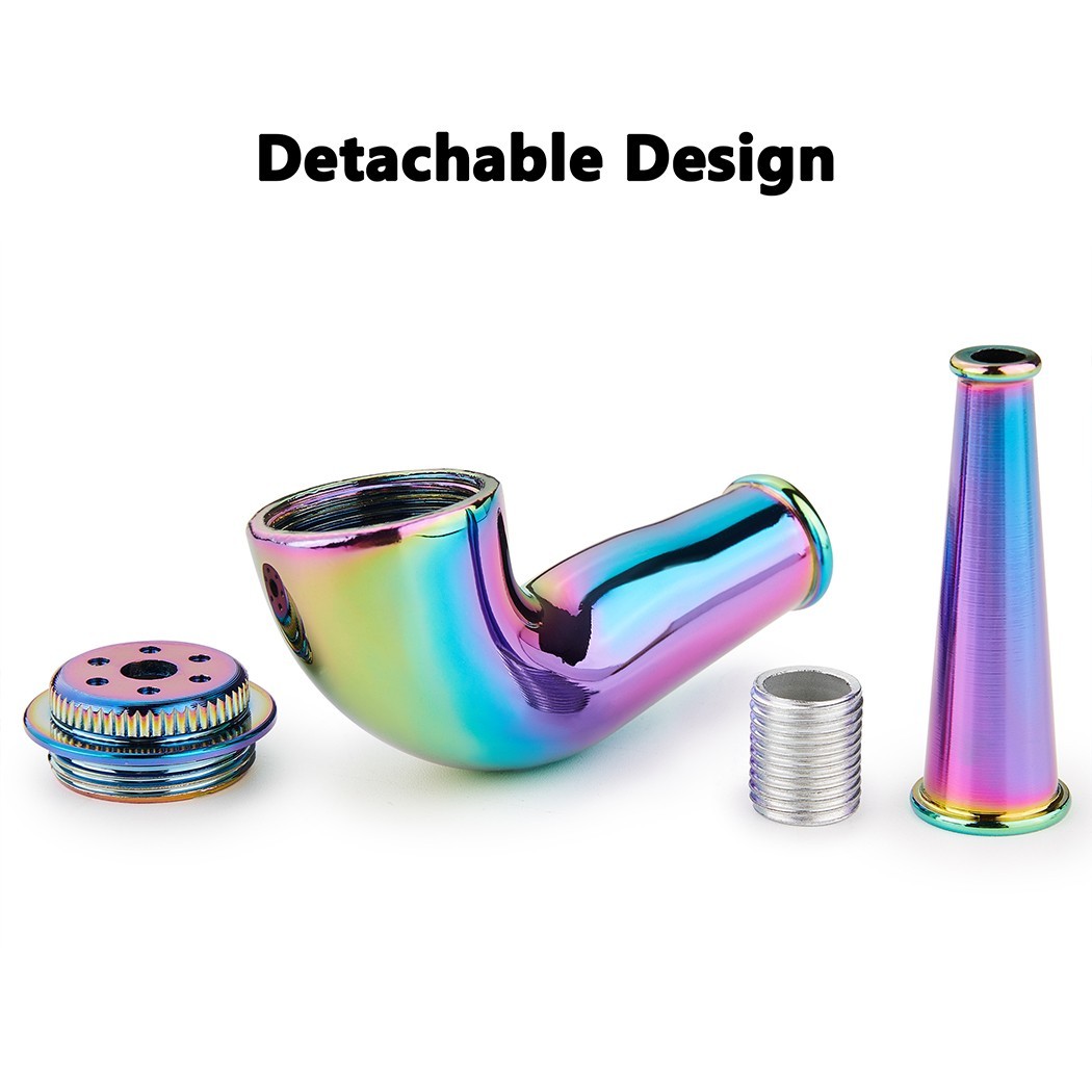 (Pack of 2) 3.5″ Metal Detachment Tobacco Smoking Pipe with Cap & Box Hand Pipes