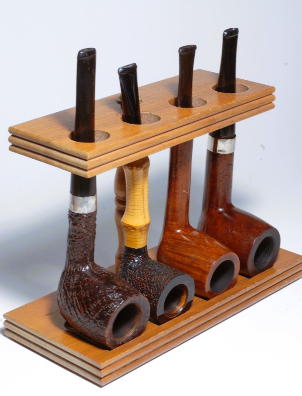3 Large Billiards (Dunhill Group 5) + No Name *Bamboo* – Estate Pipes