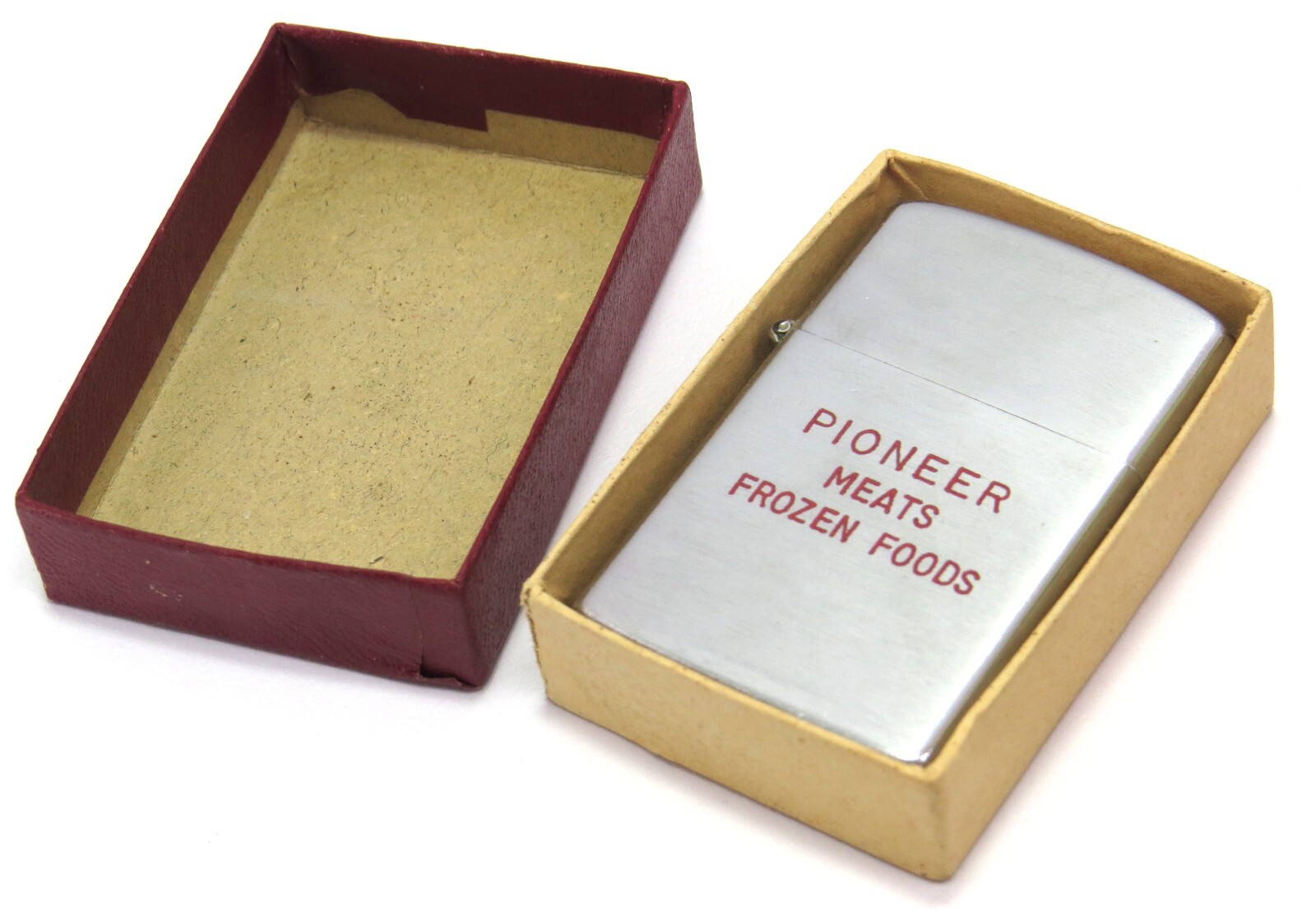 Pioneer Meats Frozen Foods Vintage Advertising Lighter in Box, Idealine Japan