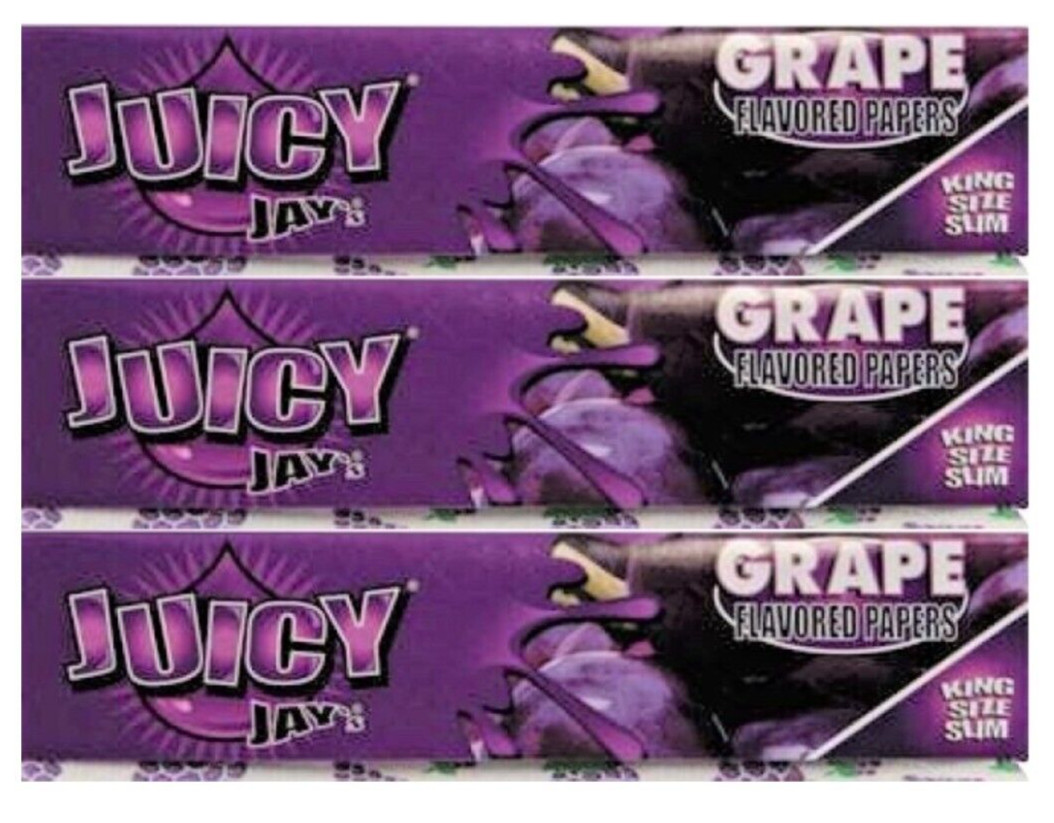 3x Juicy Jay’s Rolling Papers KING SIZE GRAPE – FREE USA SHIPPING!