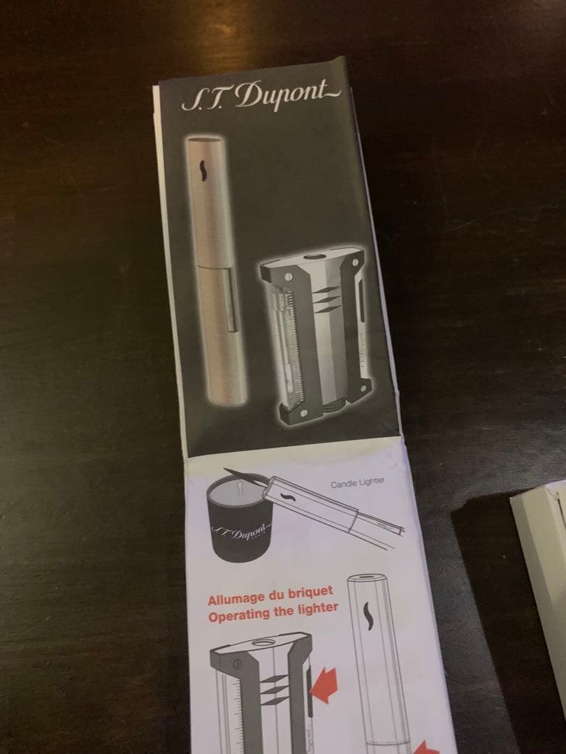 S.T.Dupont Dupont Thin Gas Lighter Croco Dandy Chrome New