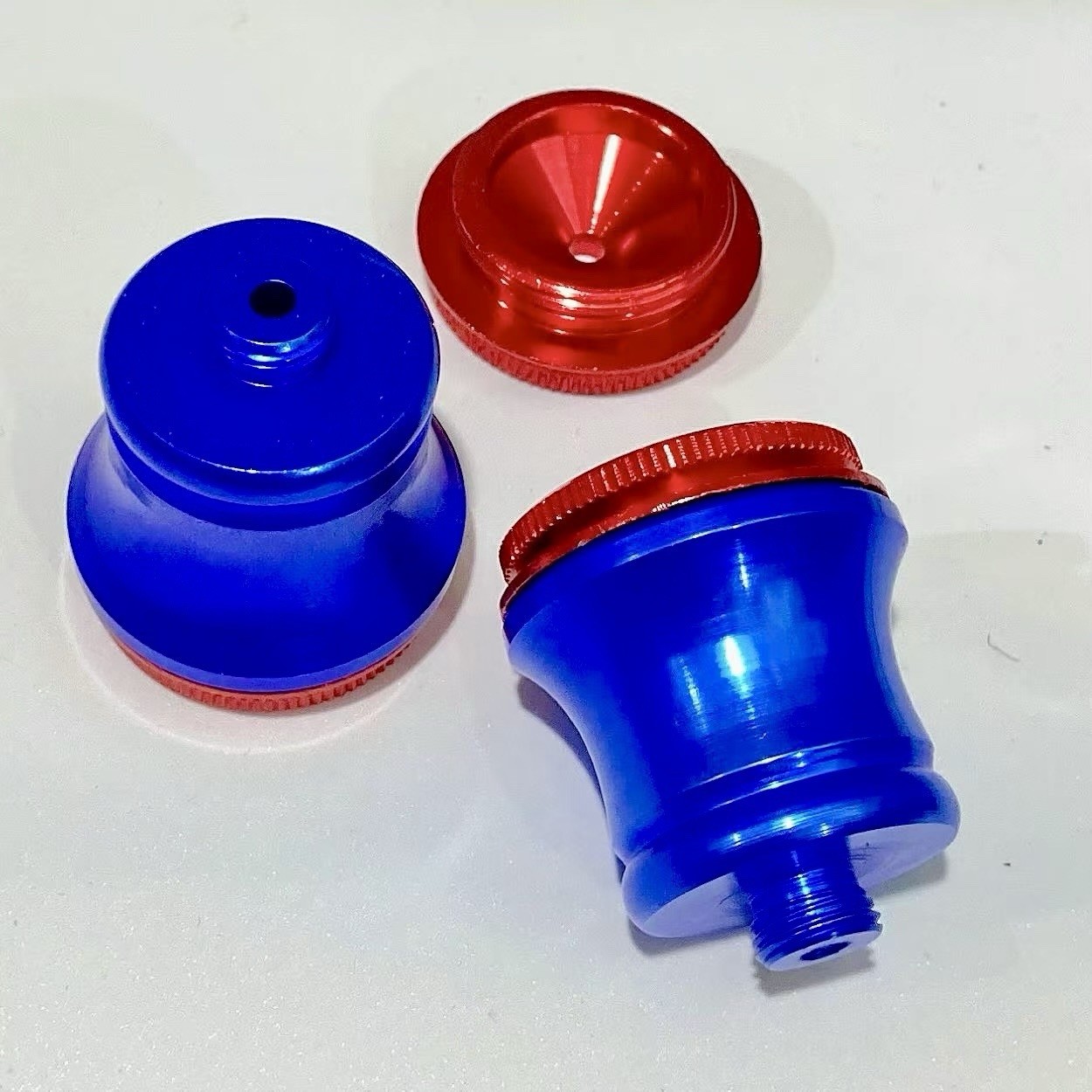 A Set of INHALE®️2 Pcs Anodized Extra Large Bowls And Caps +1 Xtra Cap