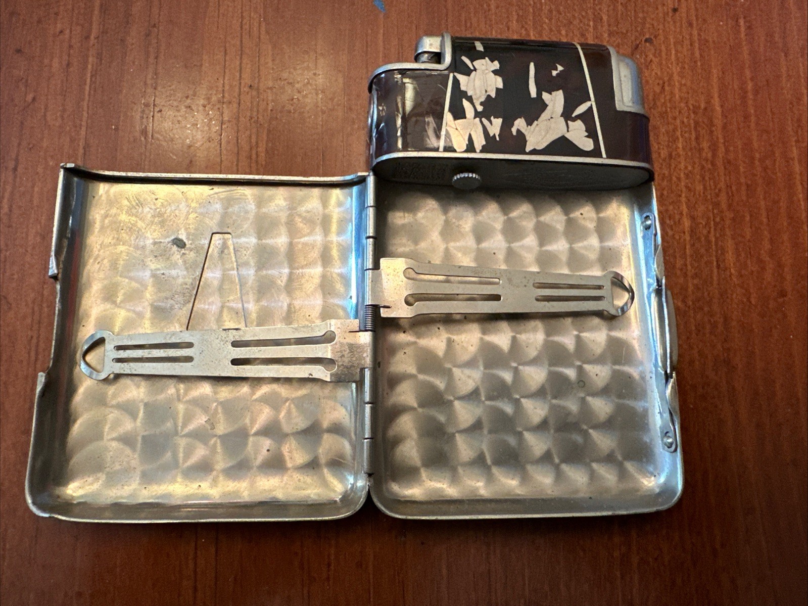 Vintage Art Deco Marathon Enameled Cigarette Case Lighter Combo 1930s