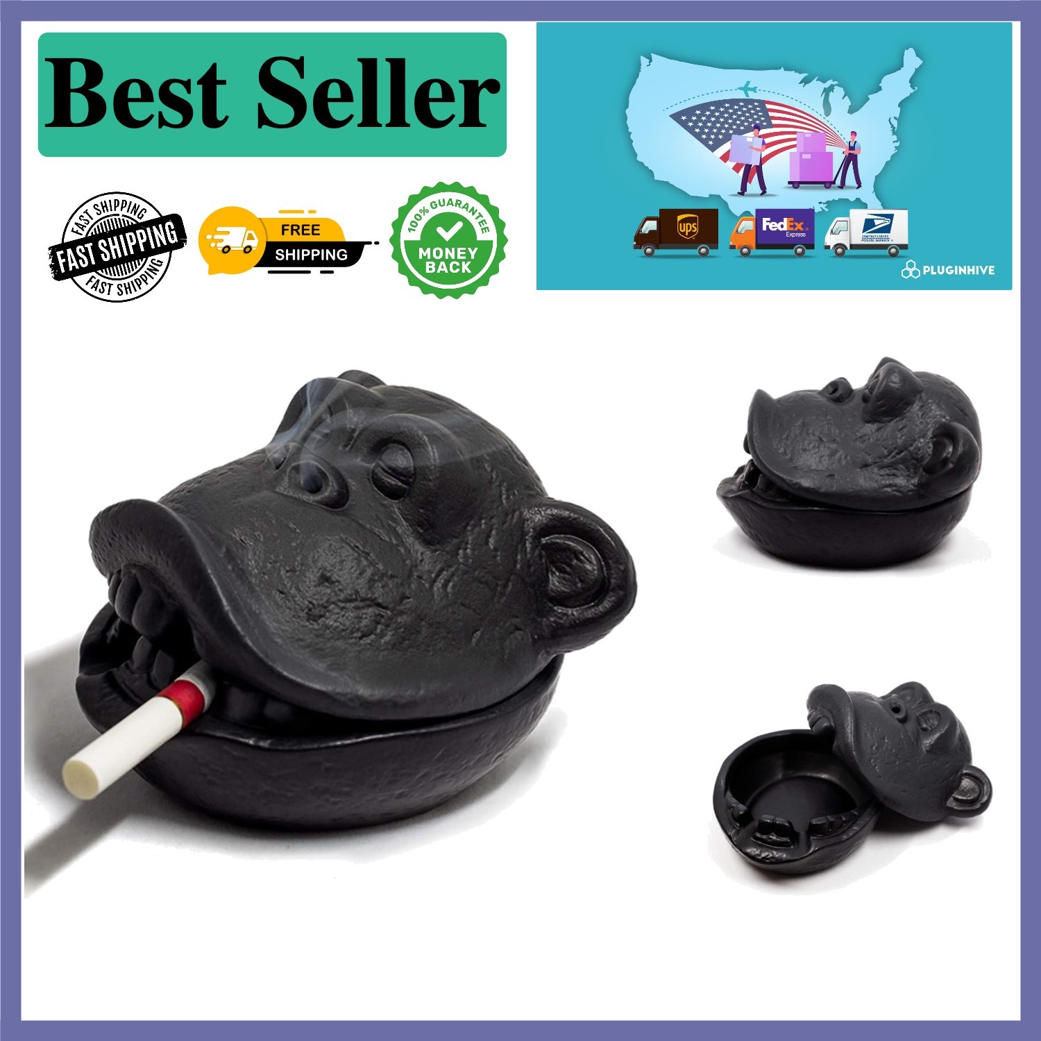 Cute Multi-Purpose Monkey Ashtray – Elegant Ceramic for Indoor & Outdoor Use