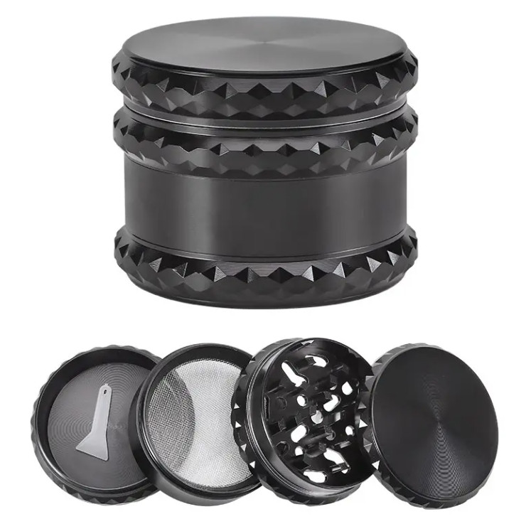 2 1/4″ Inch Magnetic Black Metal Zinc Alloy Spice Tobacco Herb Grinder