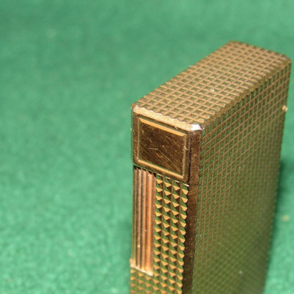 Vintage S.T. Dupont Ligne 1 Gold Diamond Head Plated 20 Microns of Gold ~ EUC