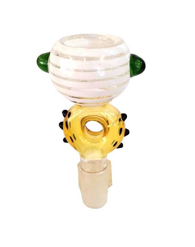 Glass Bowl Male 14mm Bowl for Water Pipe – Tall Flower White