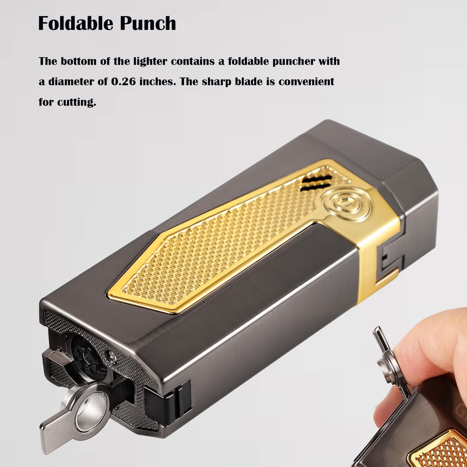4 Torch Jet Flame Butane Lighter – Refillable, Adjustable, Windproof, Gift for M