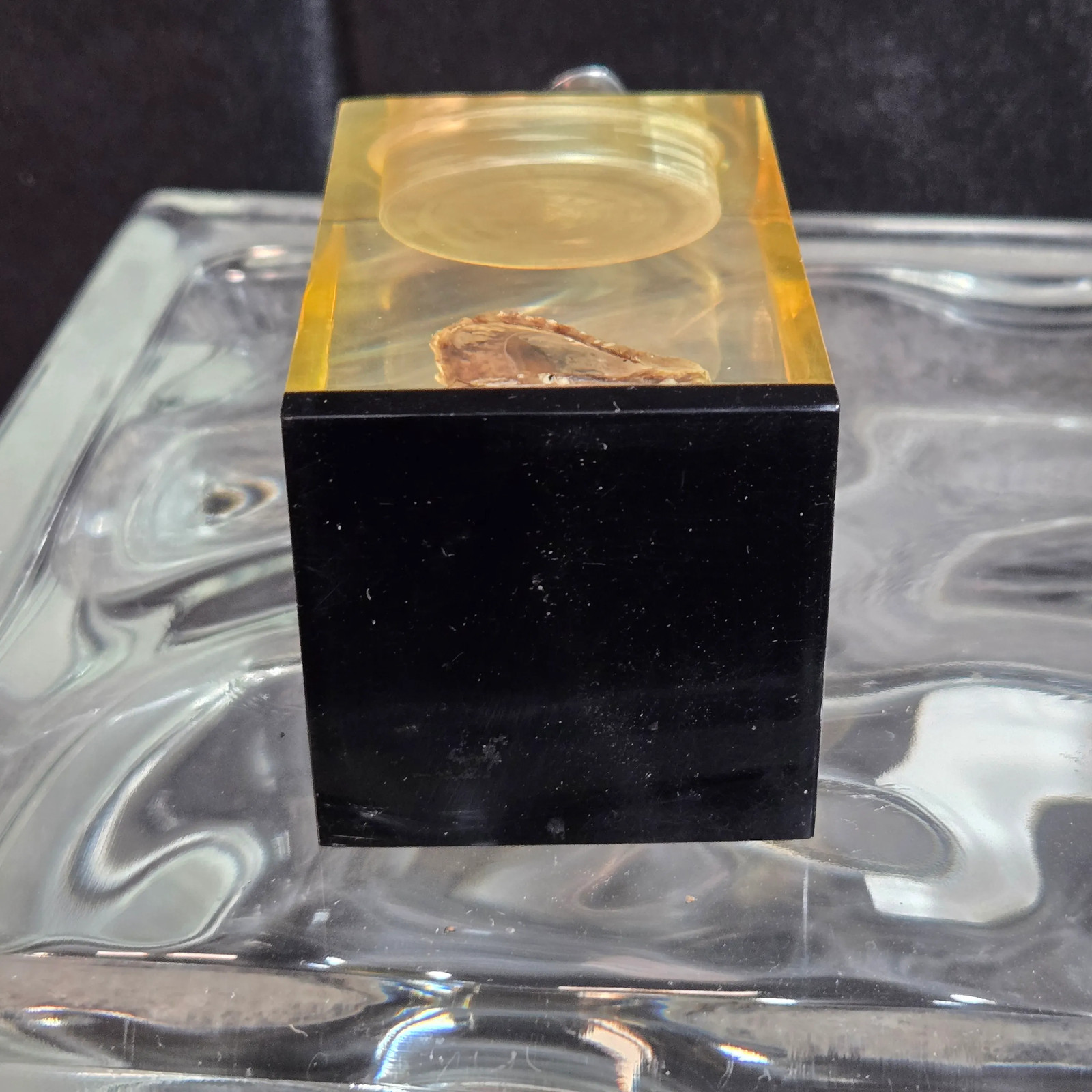 Ross Lighter Lucite Chrome Oyster Pearl Japan Vintage Table Lighter