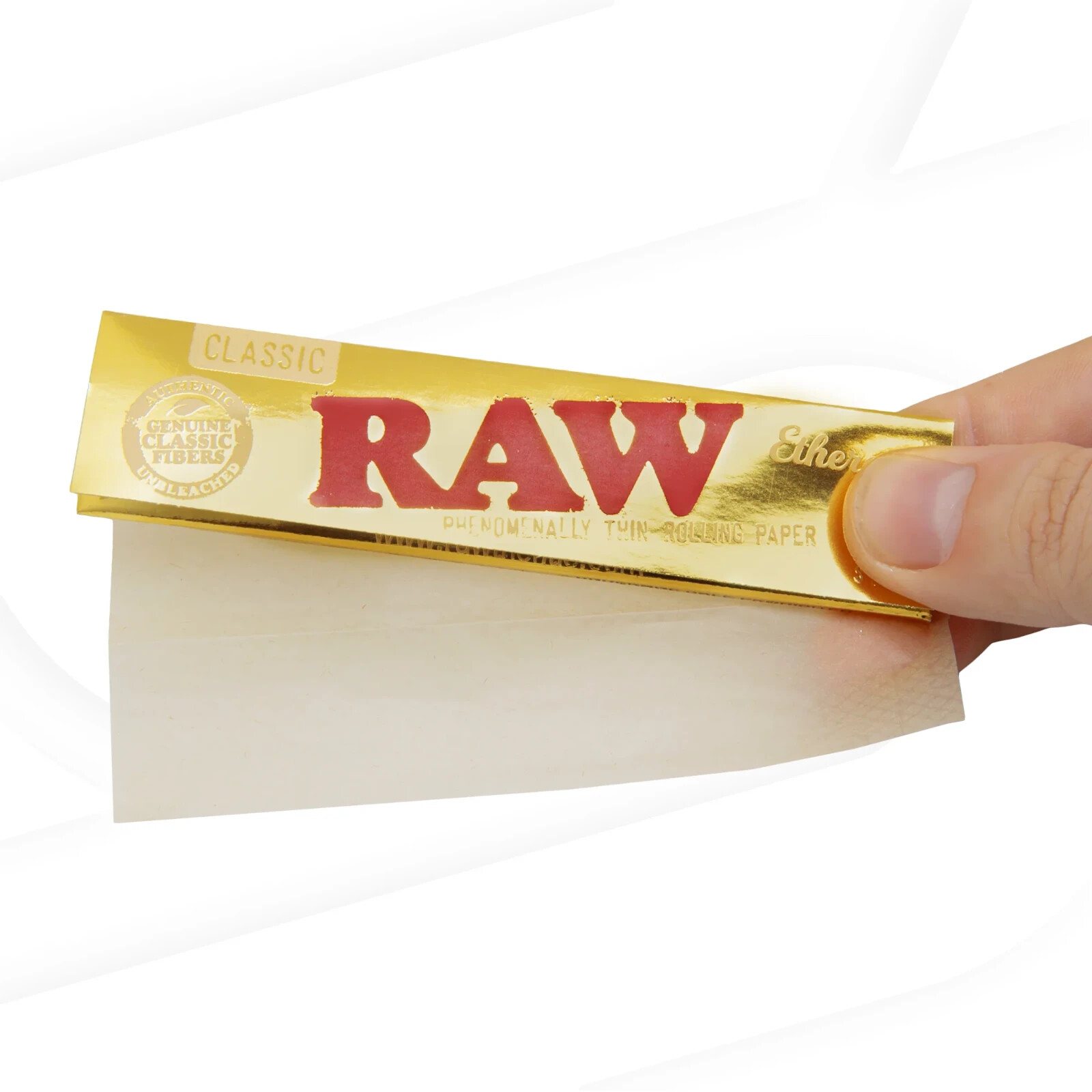 RAW Ethereal King Size Slim Rolling Papers Designed Phenomenally Thin | Full Box