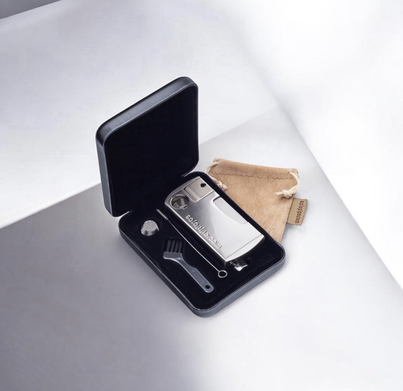 🔥Solopipe Silver Metal Lighter Pipe Set-All-in-One Portable Tobacco Pipe 18+🔥