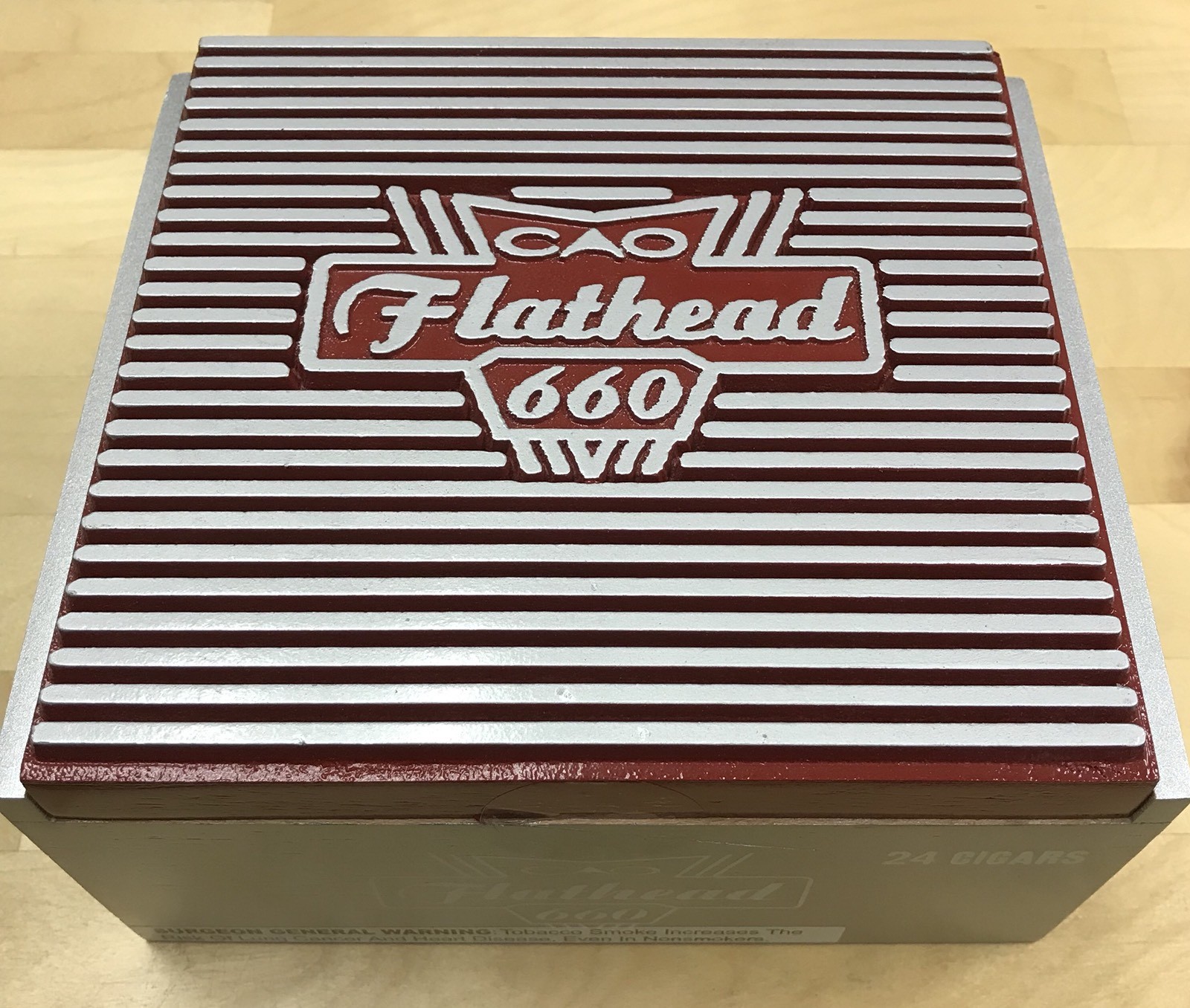 CAO Flathead “Carb” 660 Motorcycle Themed Empty Cigar Box, No Cigars Included