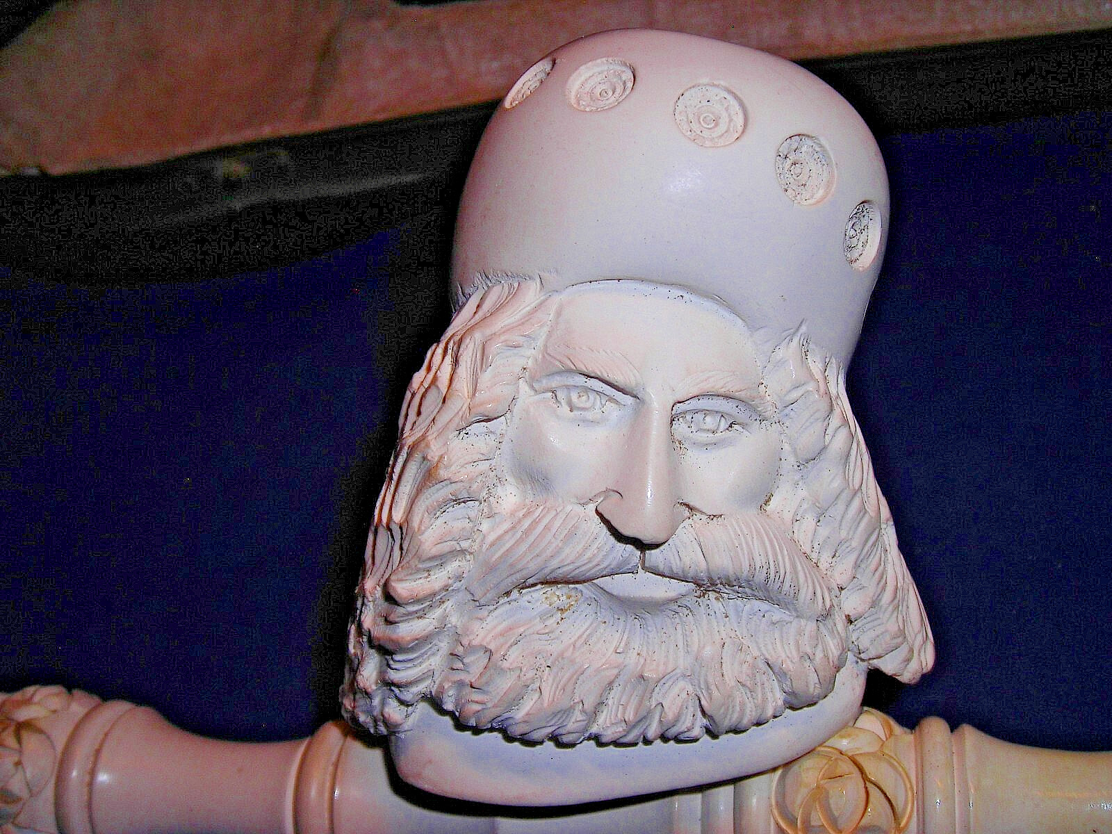 🔴UNSMOKED NEW BLOCK MEERSCHAUM PIPE 15 INCHES LONG LOTS OF DETAILED CARVING -BB