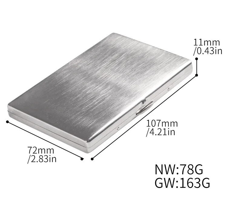 Vintage Classic Stainless Steel Silver Double Sided Cigarette Case Holder Men