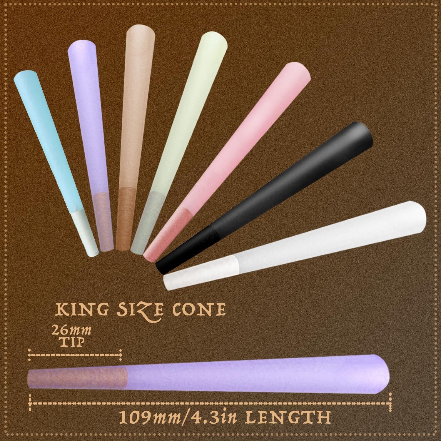200 Pack Pre Rolled Cone | Cones King Size| Slow Burning Rolled Brown