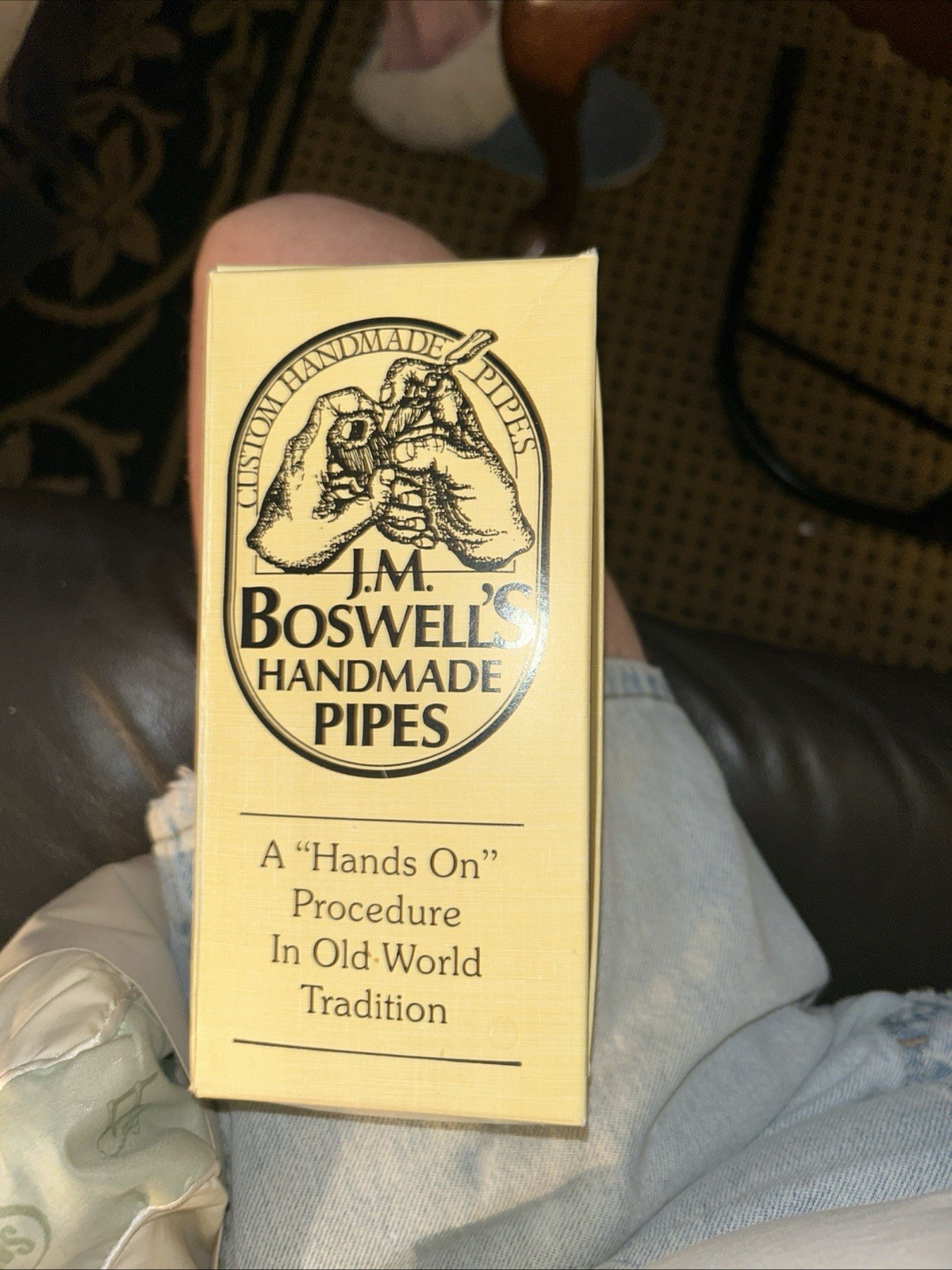 Vintage JM Boswell USA Handmade Wooden Tobacco Pipe With Original Box STEELERS