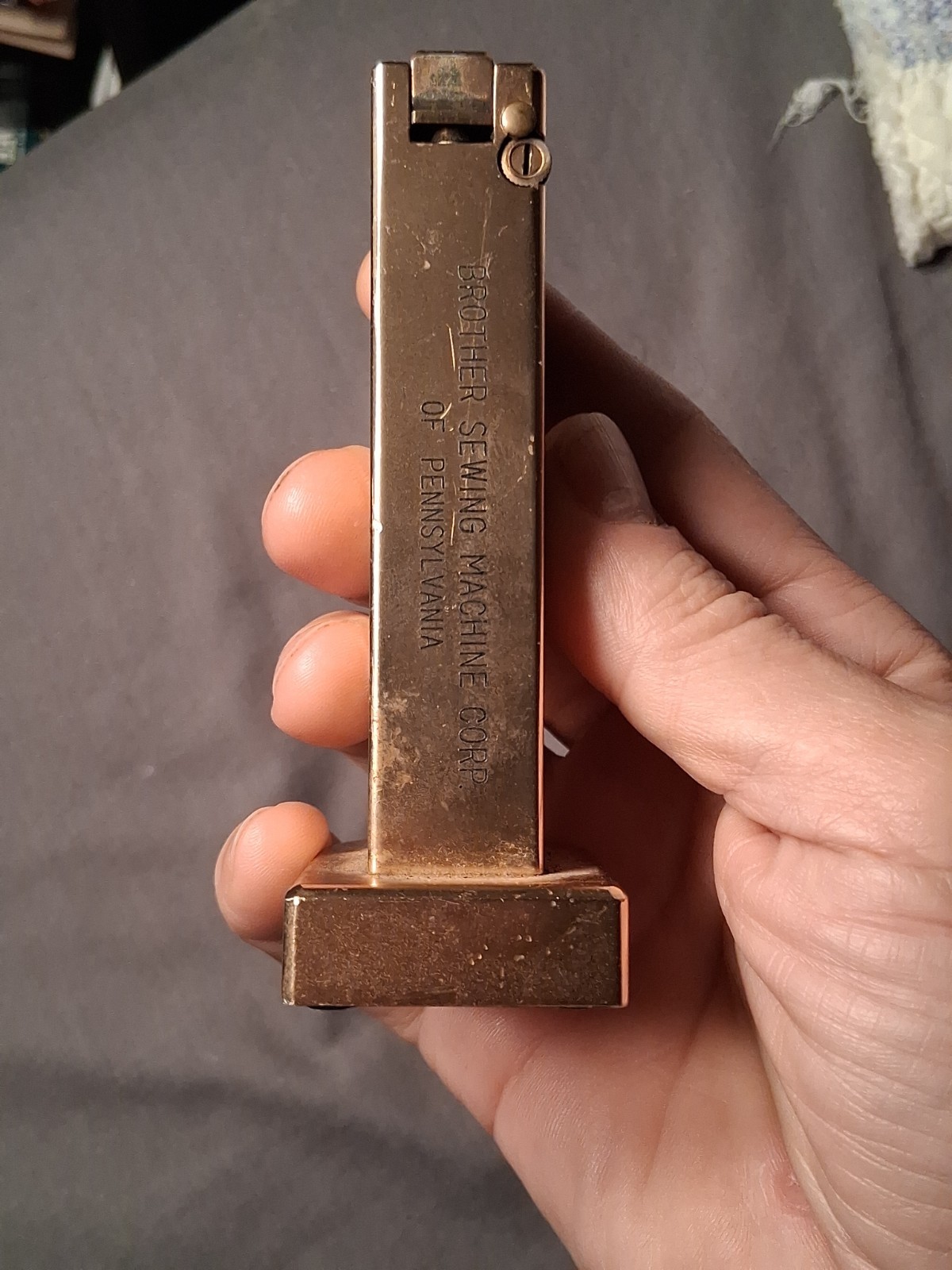 Vtg 60’s Penguin Cygnus Skyscraper Lighter Brother Sewing Machine Corp Of Pa