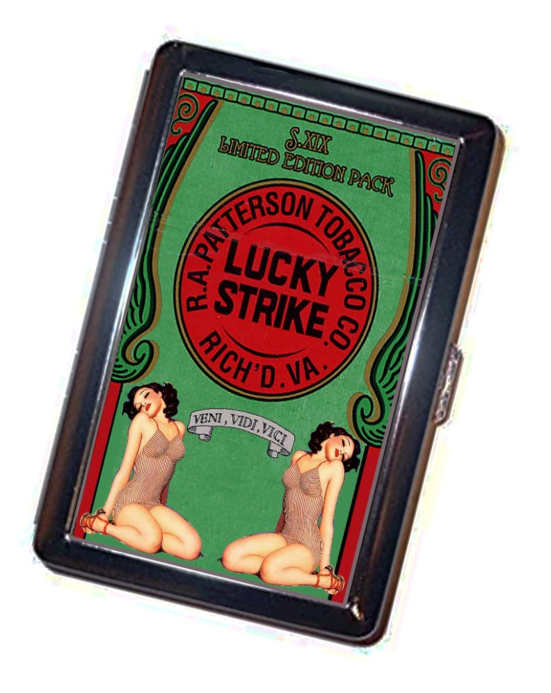 Lucky Strike pin-up twins cigarette case advertisement Accessory FREE SHIPPING