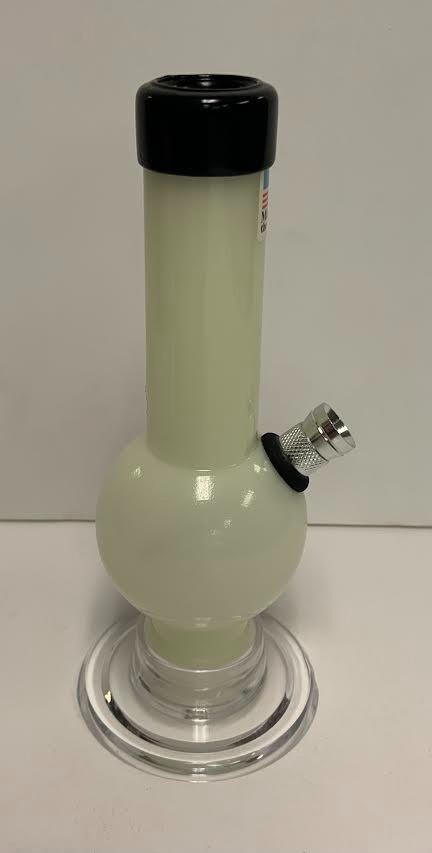 6″ ACRYLIC PLASTIC STRAIGHT BUBBLE THUMB CARB WATER PIPE BONG GLOW GREEN 1″M