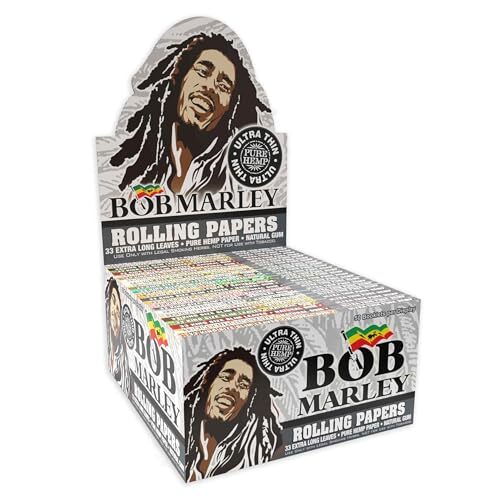 Bob Marley Rolling Paper – King Size (110mm) Ultra Thin Paper – (Box of 50)