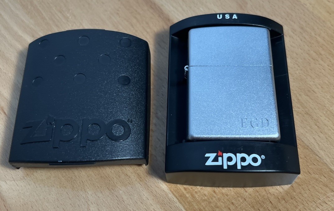 NEW NIB ZIPPO Lighter Scroll Design Engraved Initials (EDG) Scrollwork-on-Sides