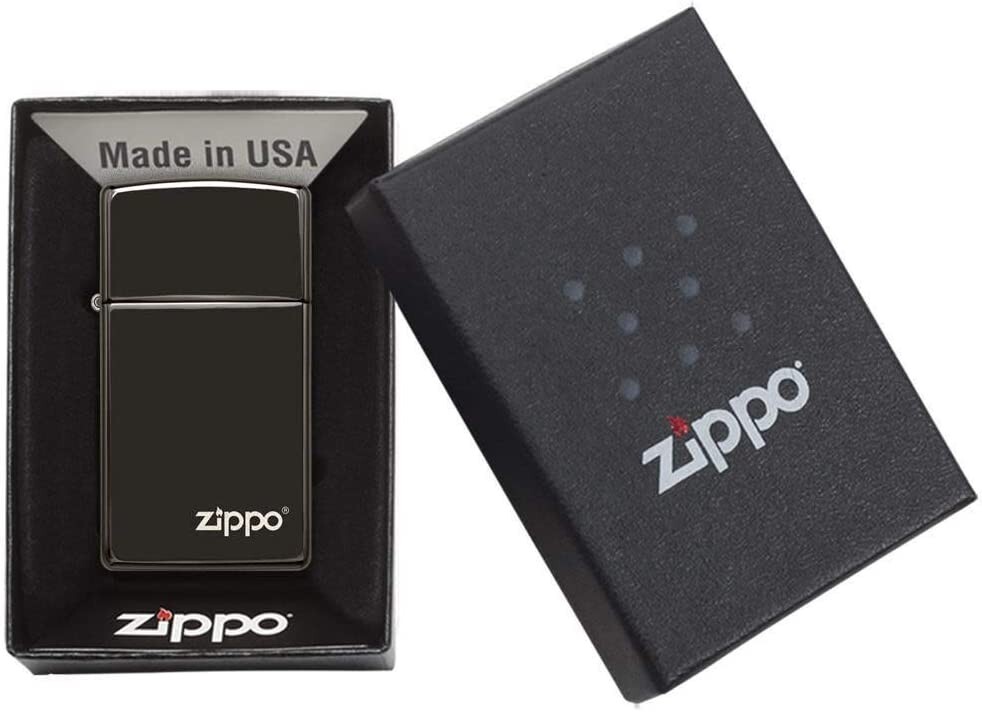 Zippo Slim Ebony with Logo 28123ZL