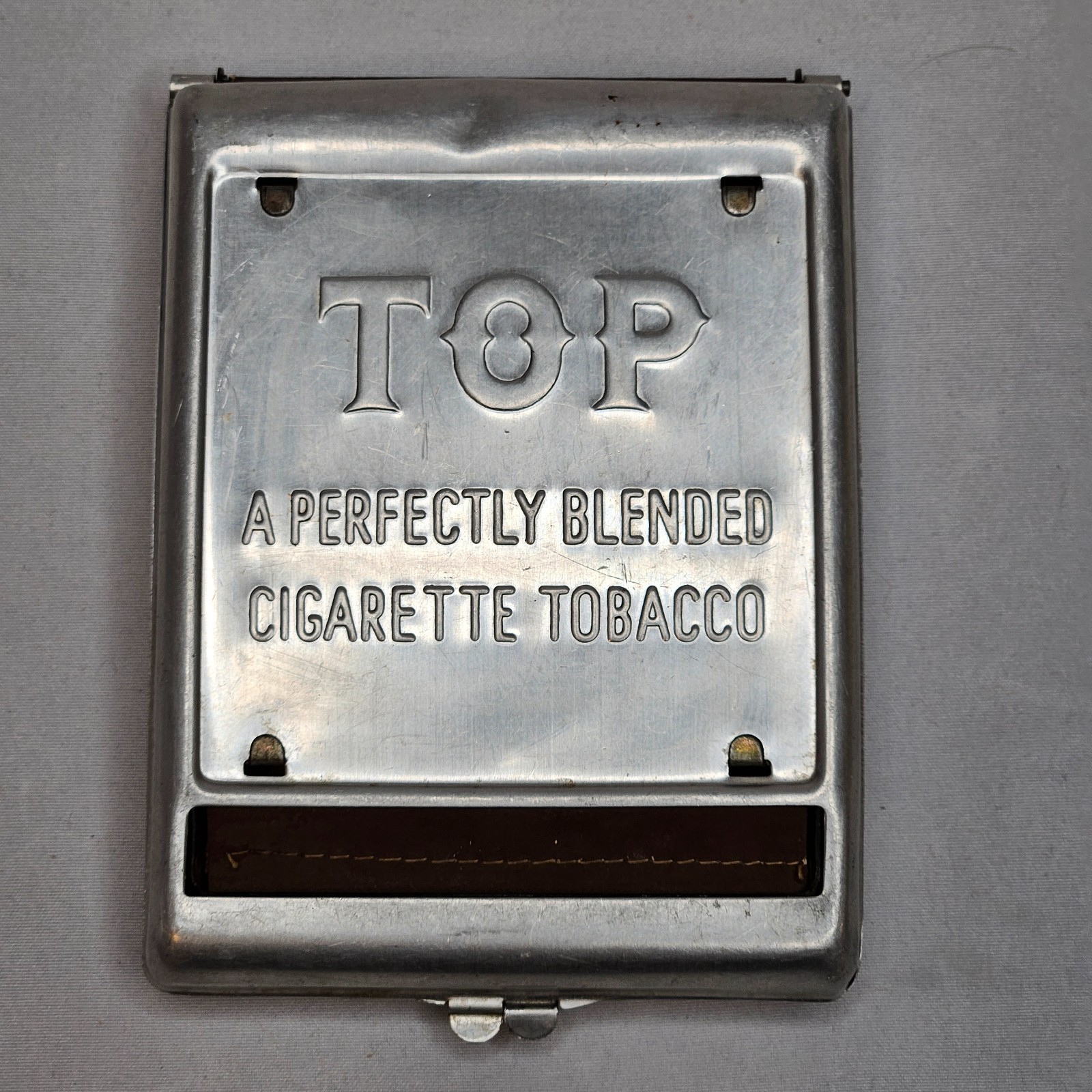 Tops Tobacco Tin and Rolling Machine – Vintage Cigarette Collectible Antique