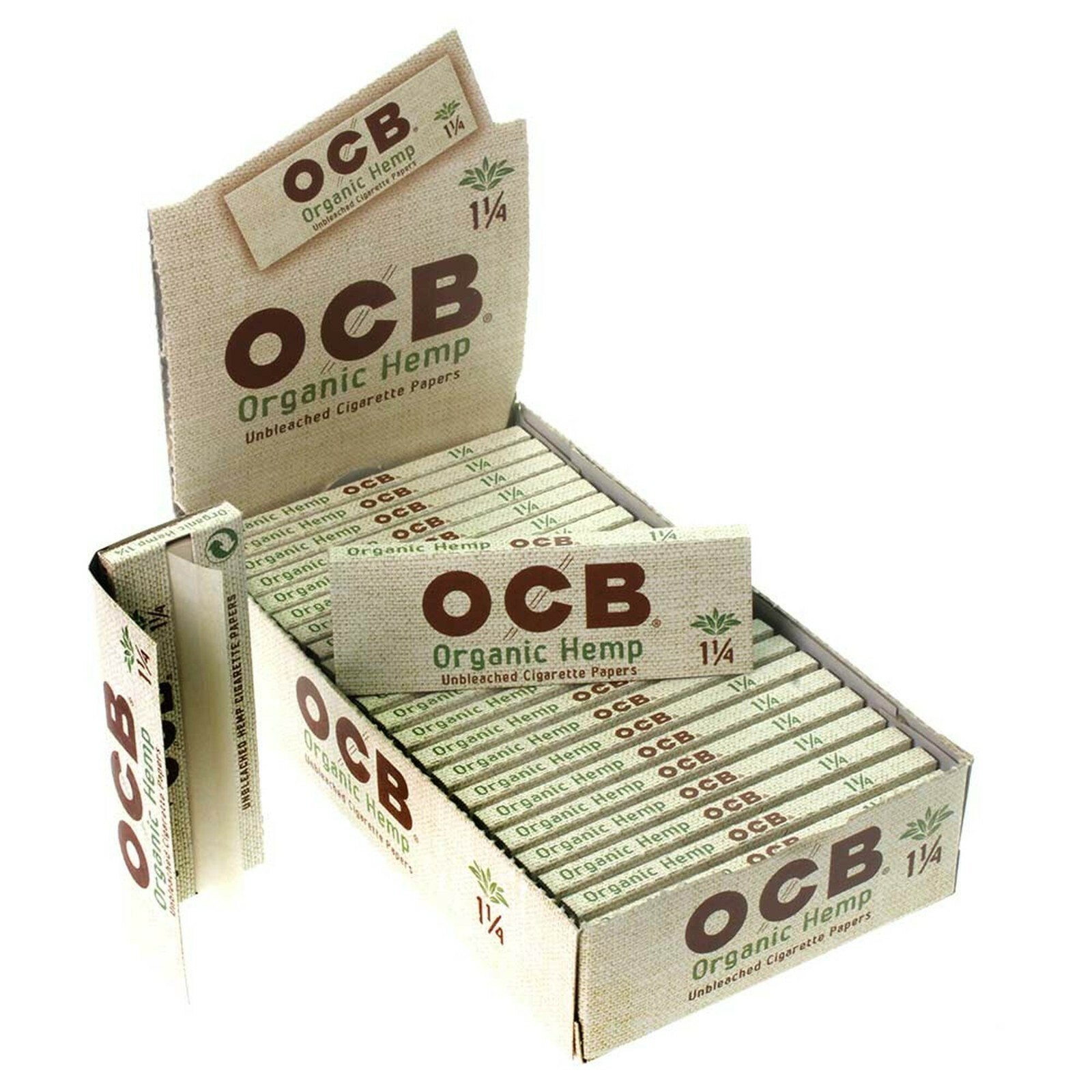OCB 24pc Display -OCB® Organic Hemp Rolling Papers – 1 1/4″