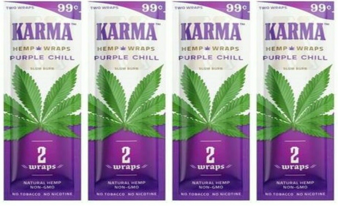 Zig-Zag WRAPS Karma Purple Chill Slow Burn 2 PER PACK *Discounts* USA SHIPPED!*