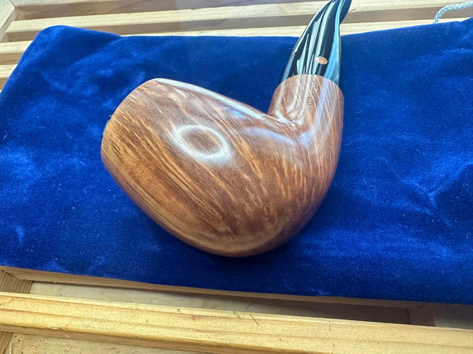 Moretti Bent natural briar pipe smooth high grade chubby handmade 301 oz.2,3
