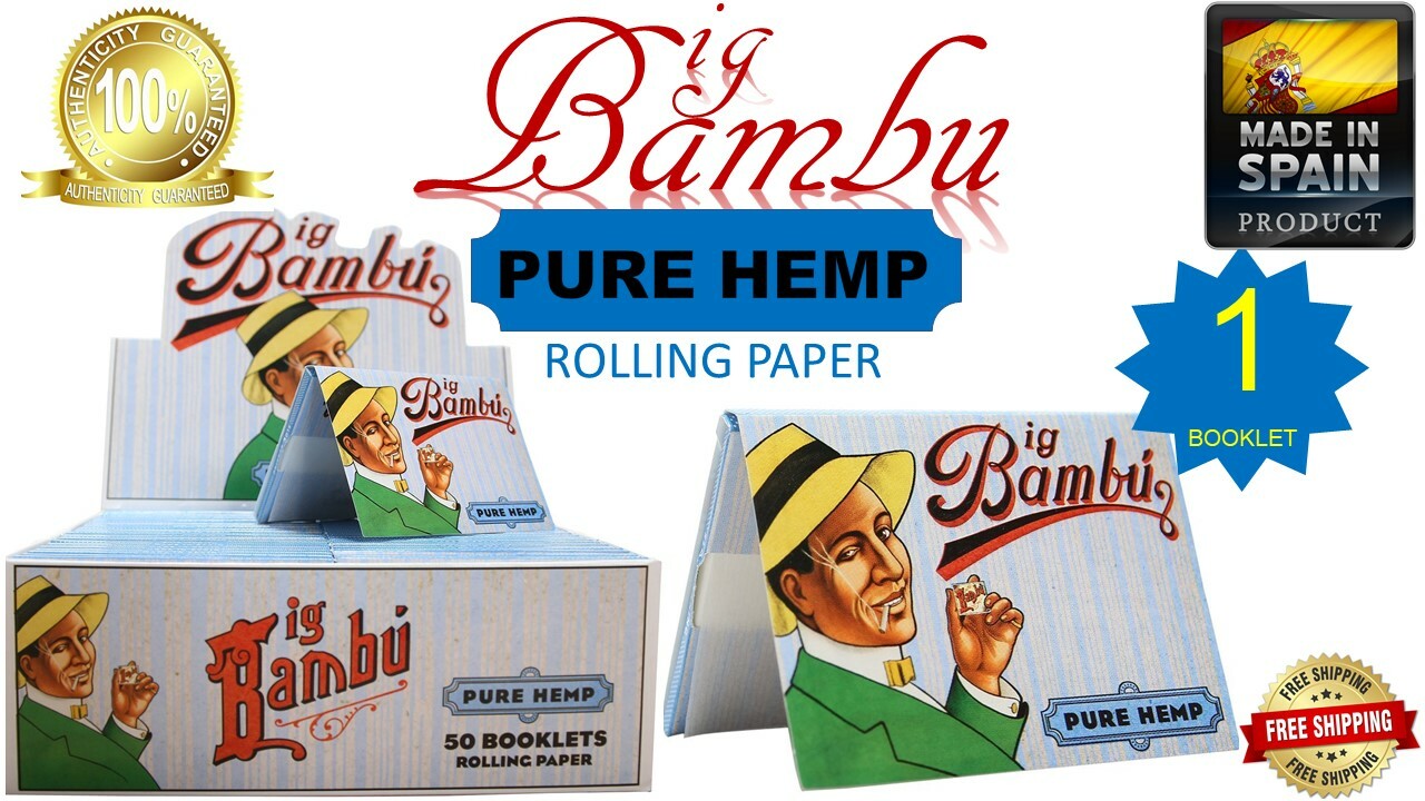 Big Bambu 1 1/2″ PURE HEMP World’s Finest Rolling Paper 33 Leaves/Book(SPAIN) 1