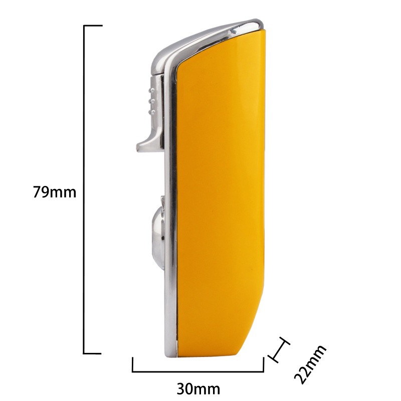 Galiner 3 Jet Torch Flame Cigar Lighter Windproof Metal Yellow Lighters Punch