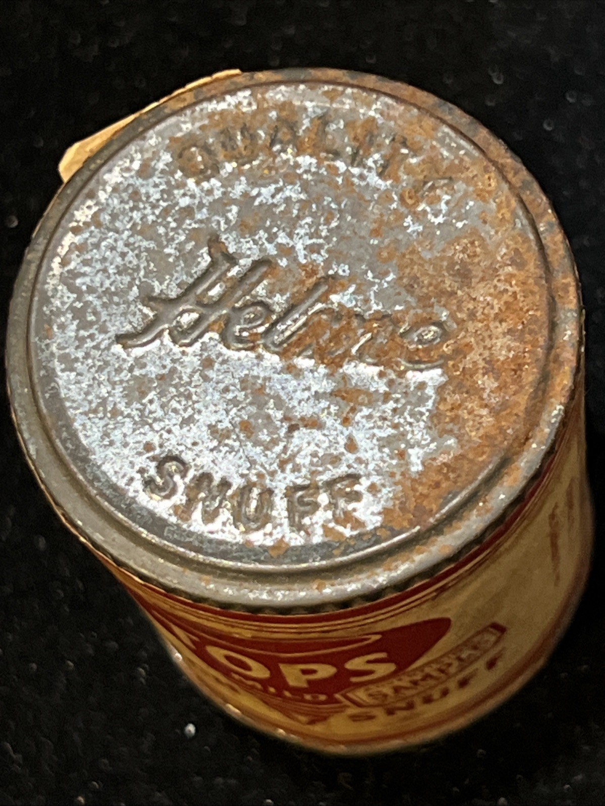 Vintage Tops Mild Scotch Snuff Empty Jar Can Glass Helme Tobacco Co. AD SAMPLE