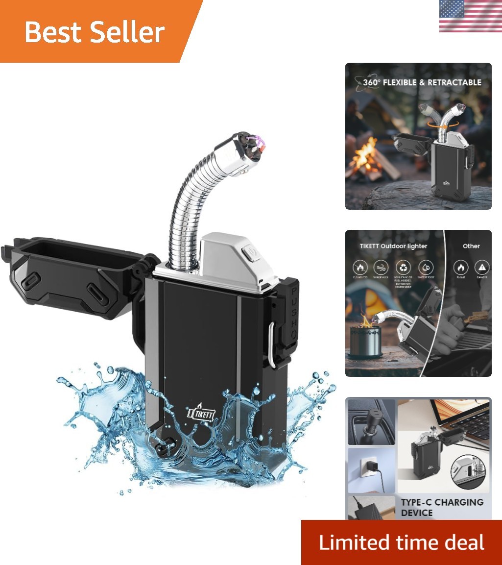 Long Neck USB Rechargeable Lighter – Waterproof, Windproof for Indoor & Outdoor