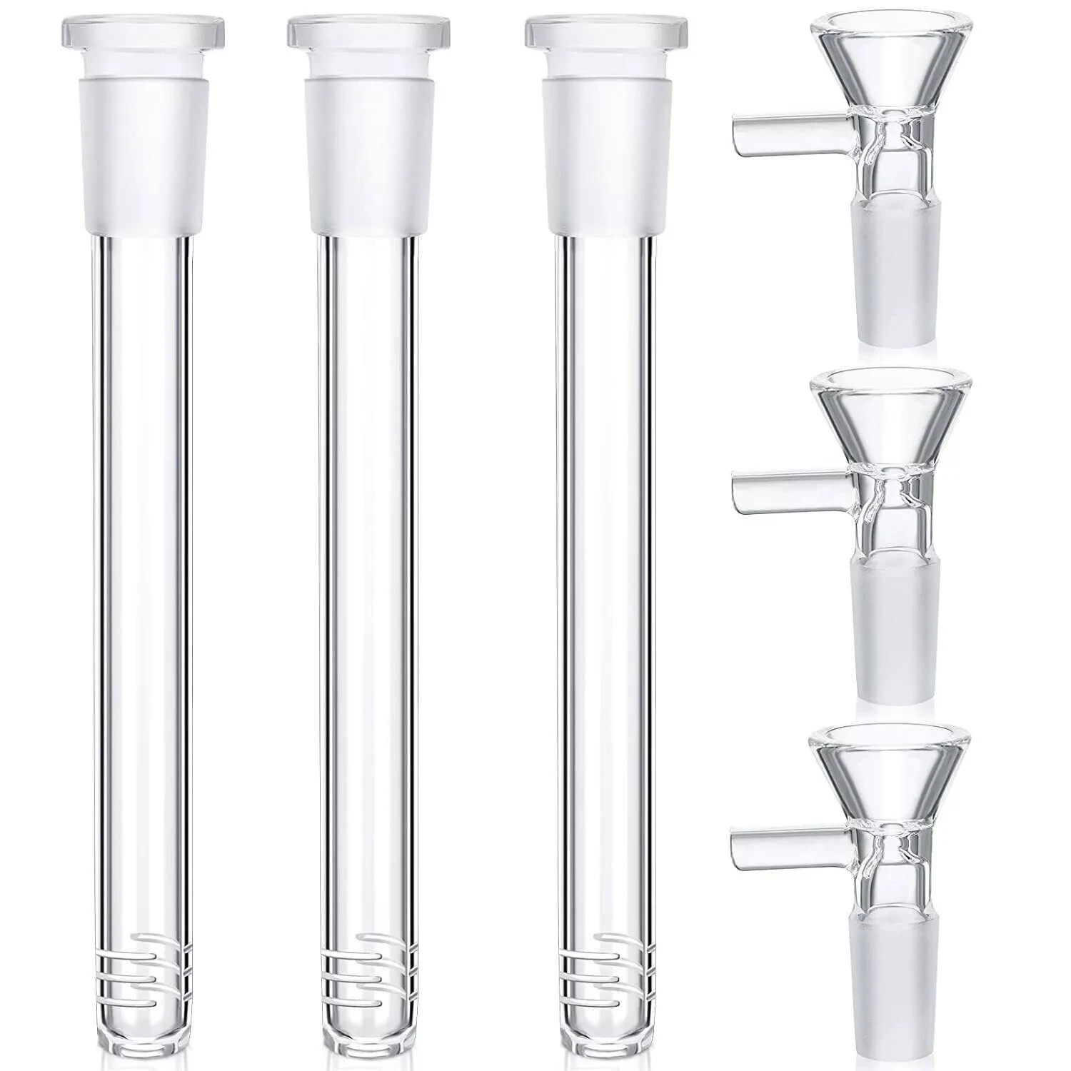 3Pack 4″ (insert 2.8”) Downstem +14mm Male Round Bowl