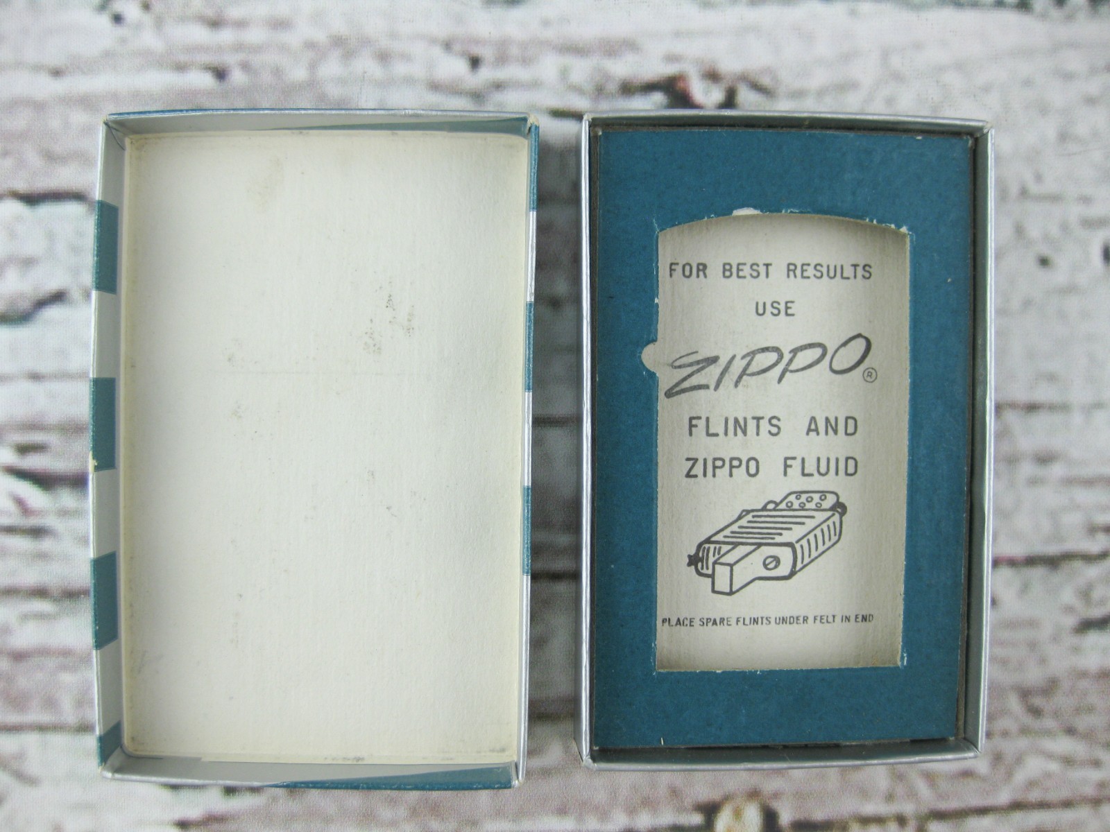 Vintage 1960 Zippo Monogram Slim Lighter with Green Silver Box & Insert