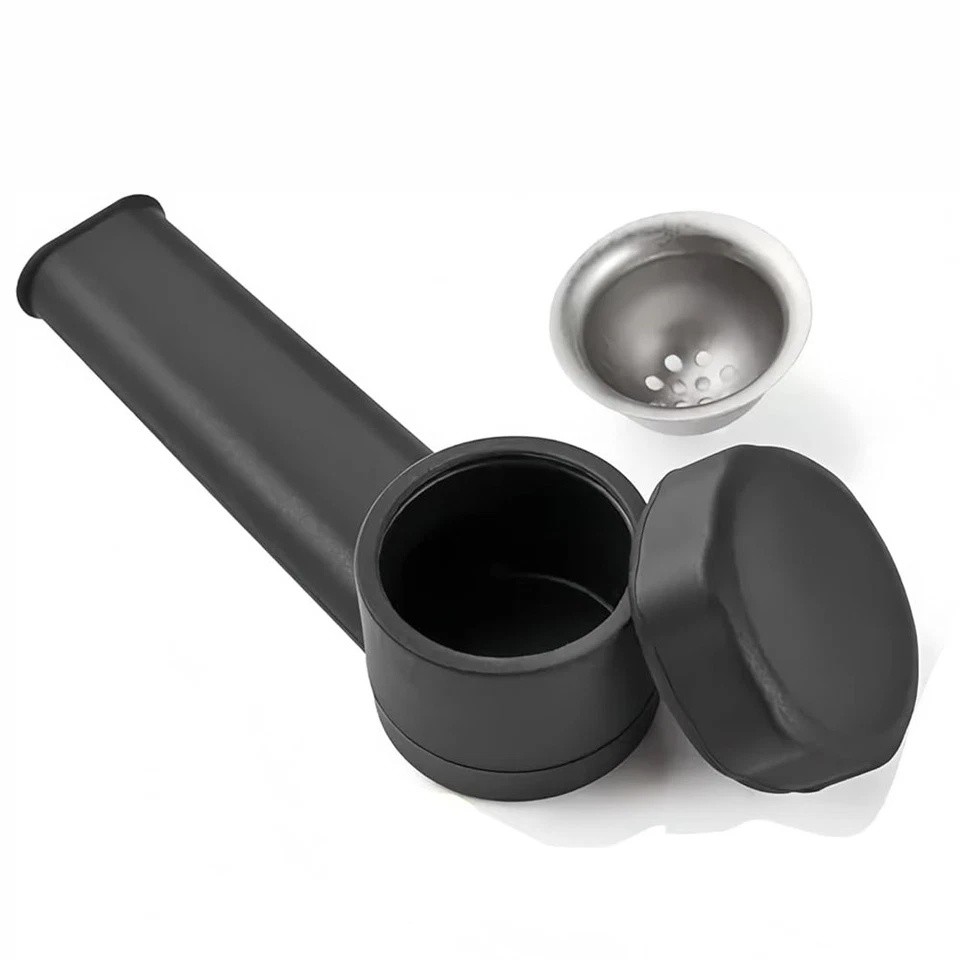 8 Packs 3.5″ Silicone Tobacco Smoking Pipe With Metal Lid Black Hand Pipes Bowl