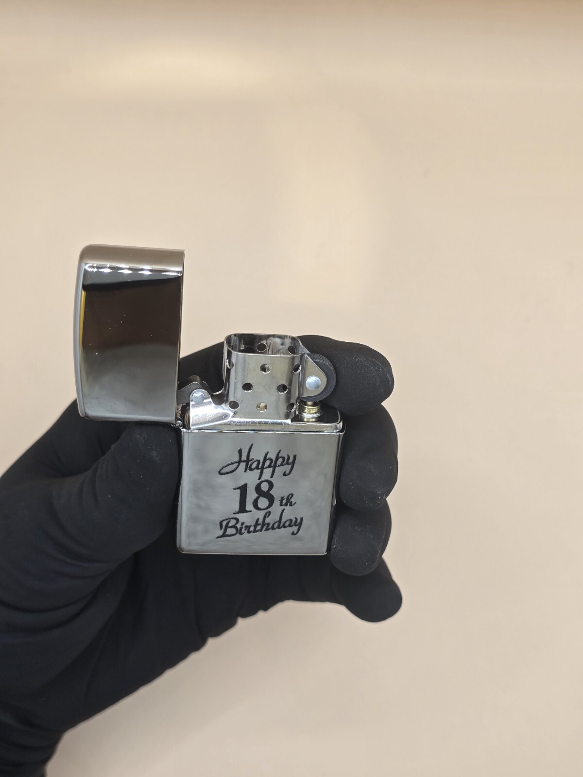 ZIPPO Happy 18th – High Polished Chrome Lighter