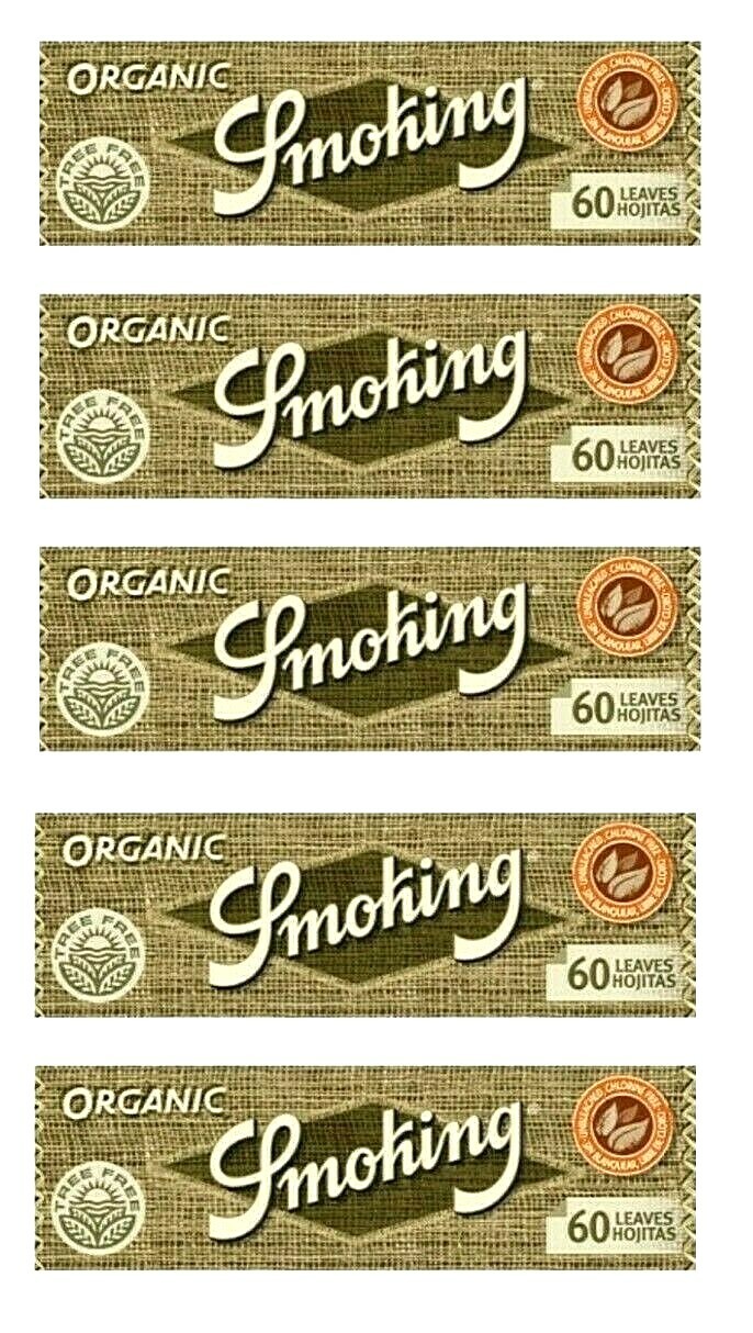 5x Organic Rolling Papers SMOKING Hemp Single Wide 60 Lvs per Pack! USA Shipped