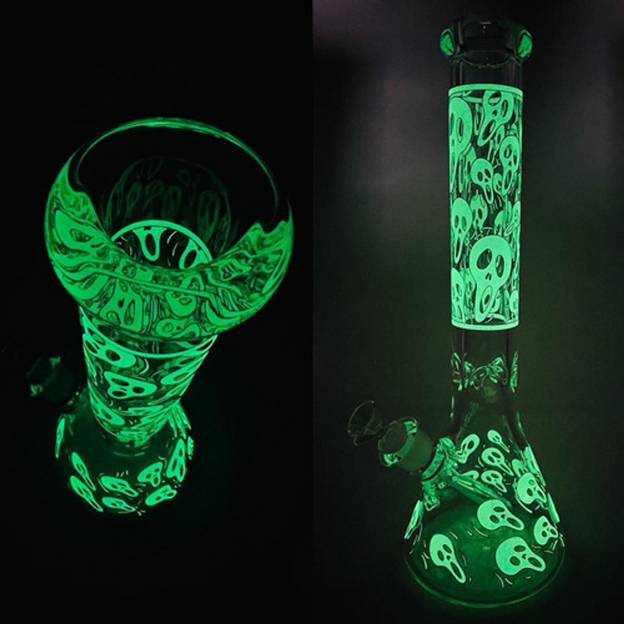 15Inch Glow In The Dark Ghostface Scream Bong Waterpipe