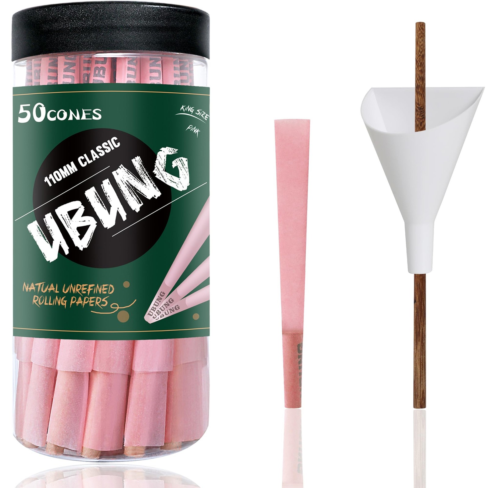 Pink Cones 50 Pack, King Size Pre Rolled Cone With Tips, Rolling Paper Length…