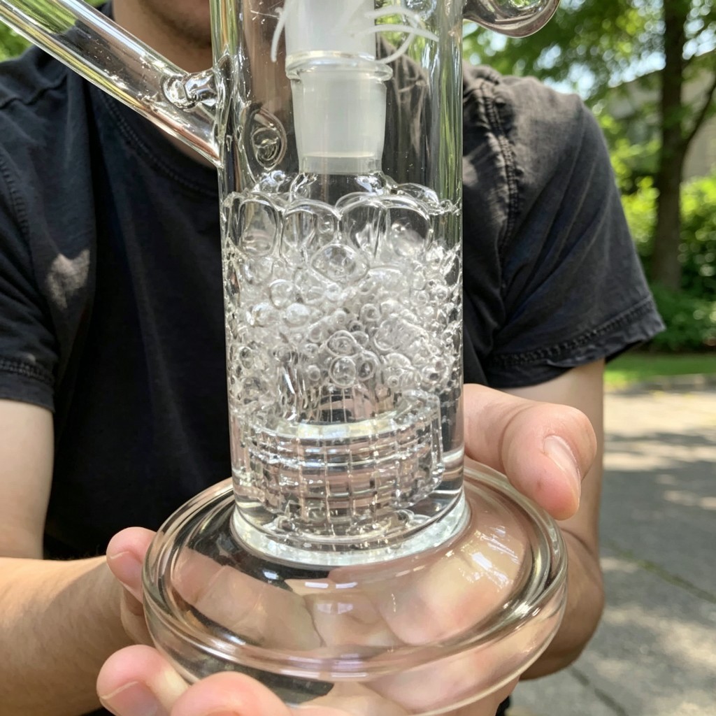 Percolator matrix tire Glass Water Pipe Helix rig Hookah 18mm Thick bottom 8”
