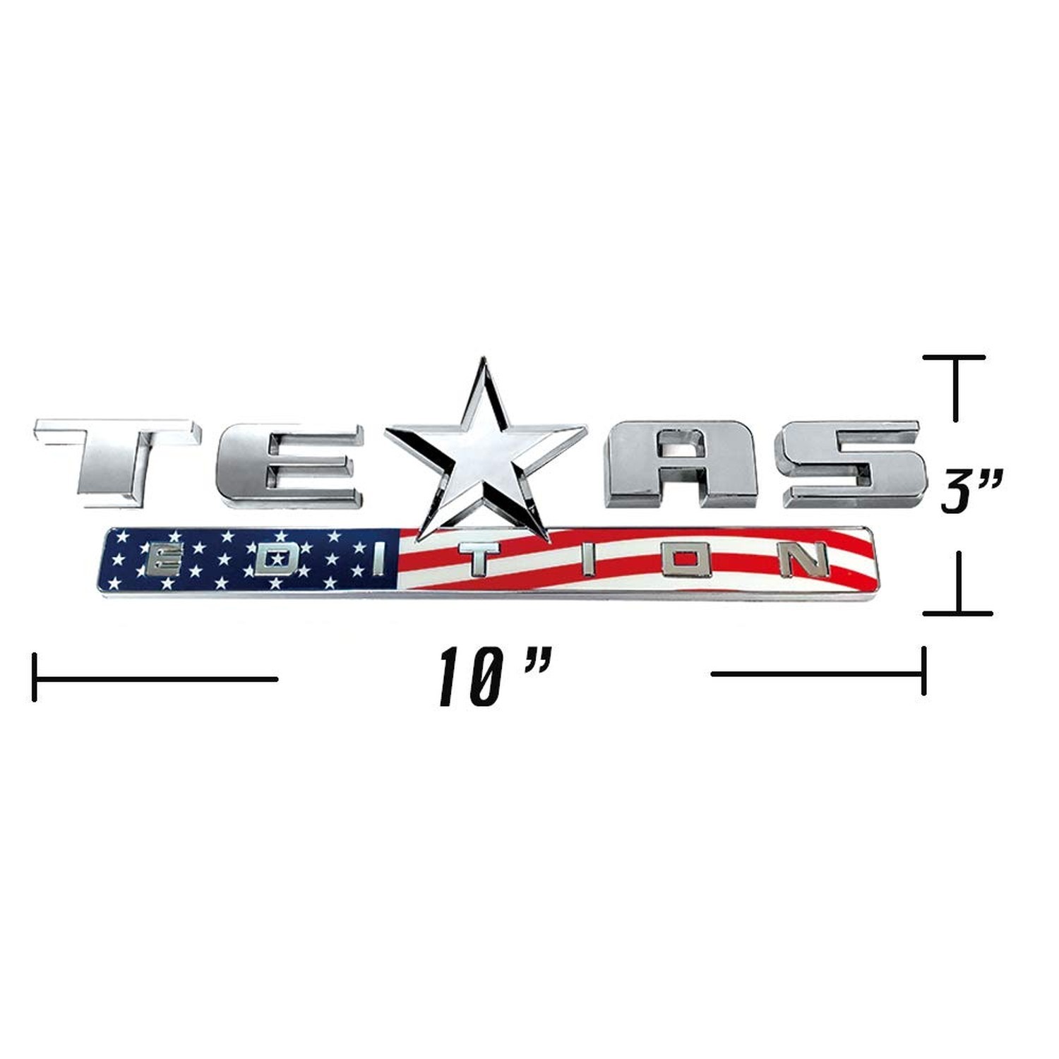1PC Texas Edition Emblem Silver&Black/Silver&Red/All Black/Black&Red/Color Am…