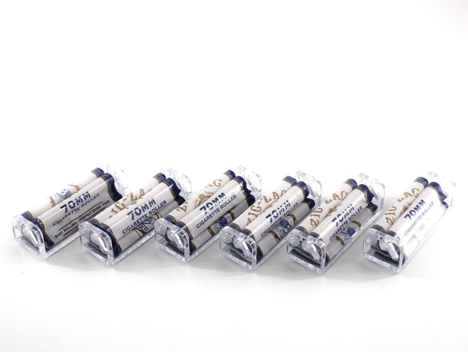 😎6 PACK OF ZIG-ZAG 70MM PLASTIC RYO CIGARETTE ROLLING MACHINE💚HAND ROLLERS💛